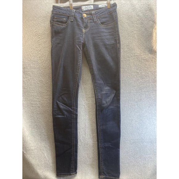 Daytrip Denim - DAYTRIP lynx SKINNY 26L Dark Wash  Blue Denim Pockets JEANS Pant Mid Rise